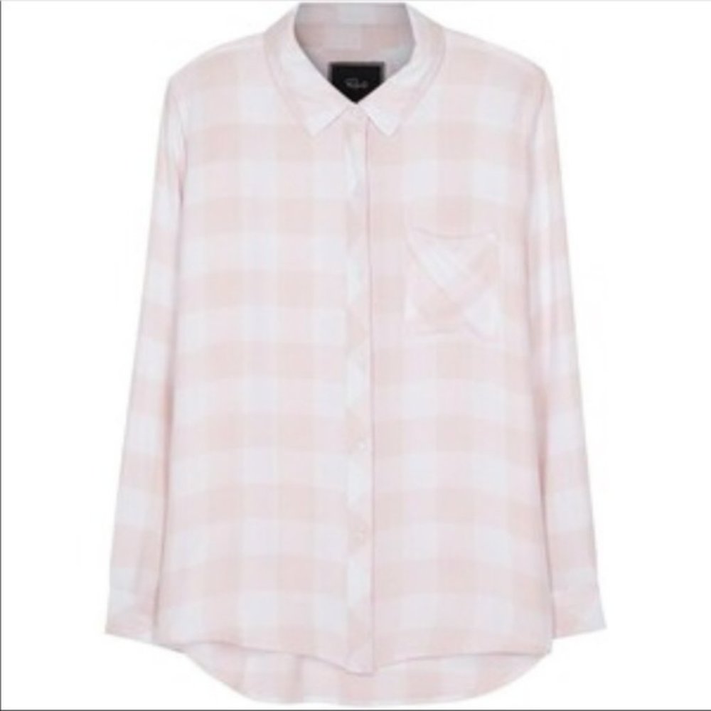 Rails Buffalo Check Pink Button Down Top